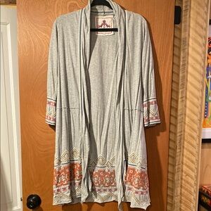 Johnny Was Gray Embroidered Jacket/Cardigan | S